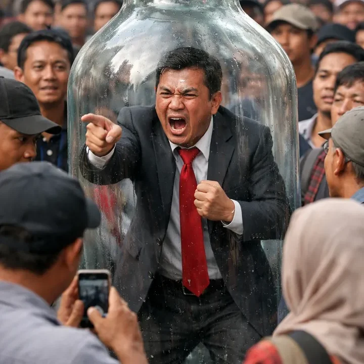 pria dalam botol sedang marah_kata-katamu adalah wajahmu